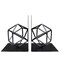 Black Metal Geometric Design Display Bookends Book Stopper Holder Set of 2